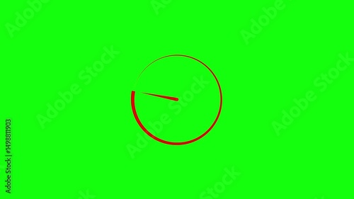 Clock Timelapse Greenscreen Alpha Loop. Fast movement of clock hands motion blur. Black and White Analog Wall Clock Isolated. Time Passing Fast. 12 Hours Classic Clock Timelapse