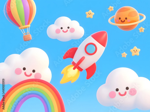 Illustration of space exploration for World Space Day