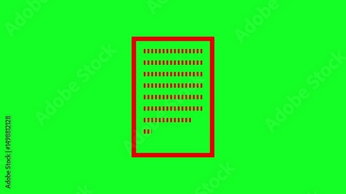 Animation of a notebook icon on a green background. 4K video. Looped animation.