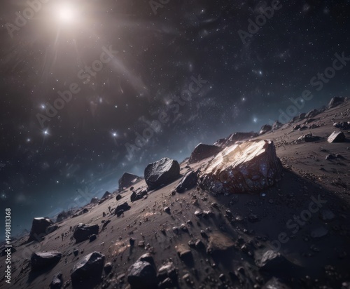 Diamond dust scattered across velvet night  Breathtaking cosmic vista ,  dark,  light