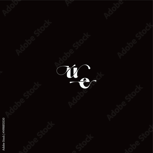 monogram style and elegant concept UE wedding typography initial letter organic hairline logo