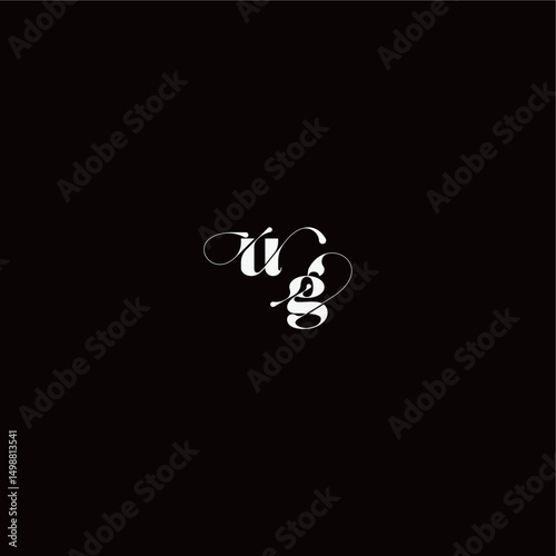 monogram style and elegant concept UG wedding typography initial letter organic hairline logo