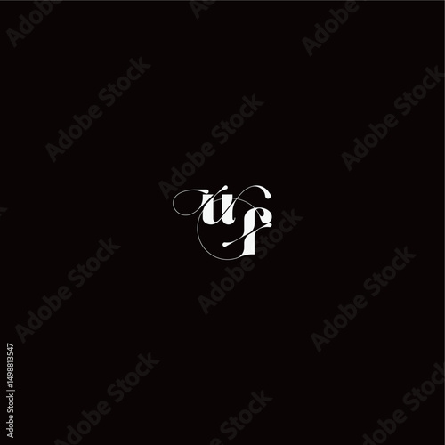 monogram style and elegant concept UF wedding typography initial letter organic hairline logo