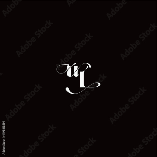 monogram style and elegant concept UL wedding typography initial letter organic hairline logo