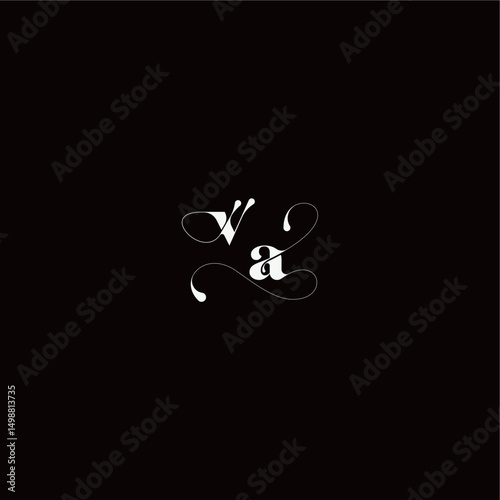 monogram style and elegant concept VA wedding typography initial letter organic hairline logo