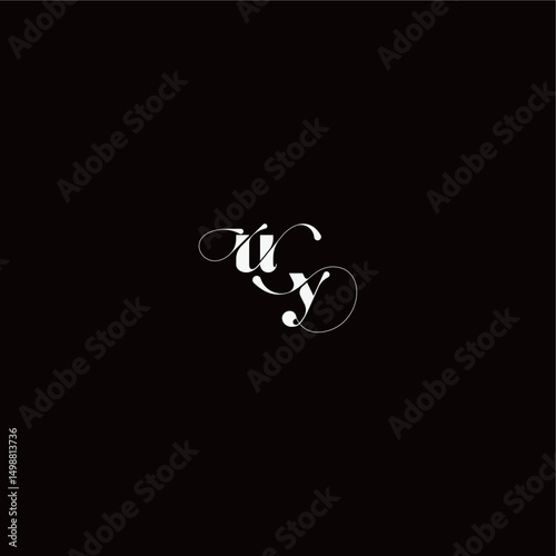 monogram style and elegant concept UY wedding typography initial letter organic hairline logo