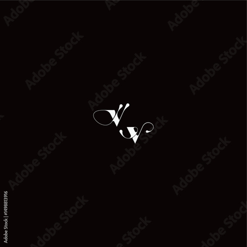 monogram style and elegant concept VV wedding typography initial letter organic hairline logo