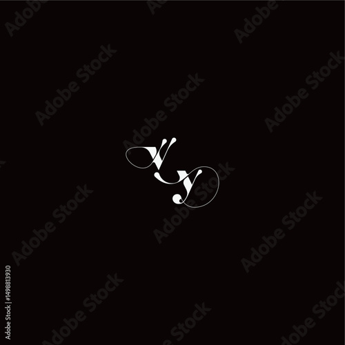 monogram style and elegant concept VY wedding typography initial letter organic hairline logo