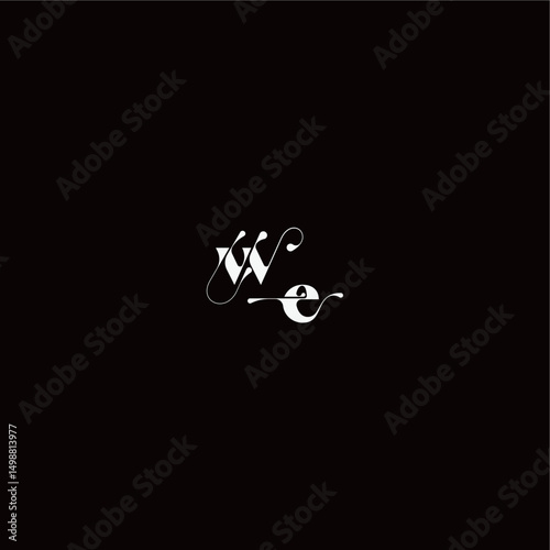 monogram style and elegant concept WE wedding typography initial letter organic hairline logo