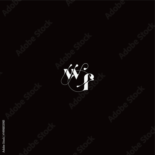 monogram style and elegant concept WF wedding typography initial letter organic hairline logo