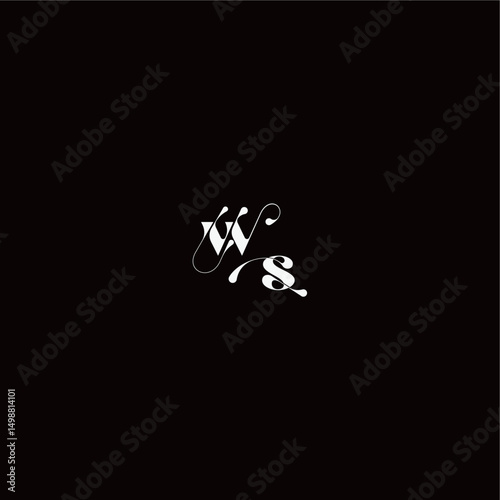monogram style and elegant concept WS wedding typography initial letter organic hairline logo