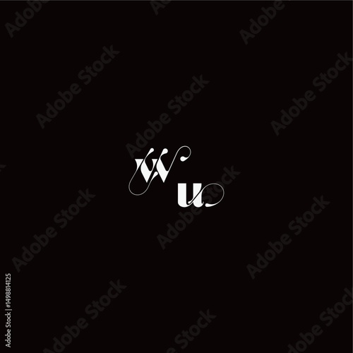 monogram style and elegant concept WU wedding typography initial letter organic hairline logo