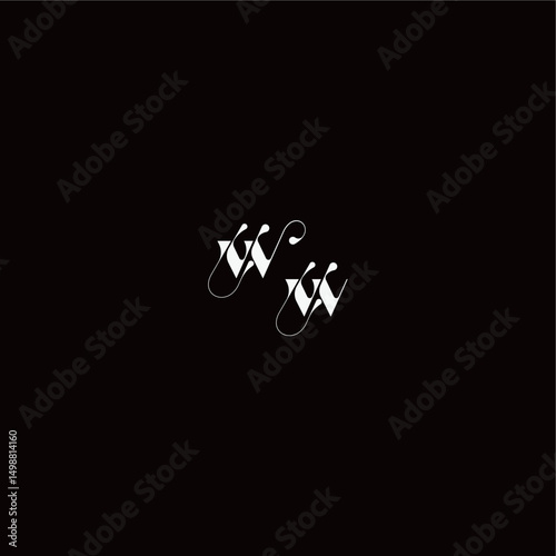 monogram style and elegant concept WW wedding typography initial letter organic hairline logo