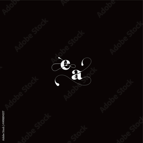 organic hairline logo EA monogram style and elegant concept wedding typography initial letter