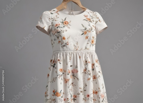 Delicate floral print, A-line minimalist dress, style, bohemian, summer