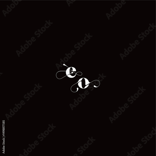 organic hairline logo EO monogram style and elegant concept wedding typography initial letter