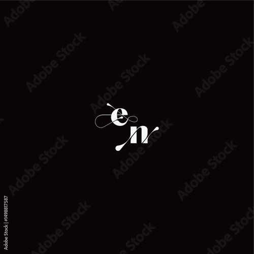 organic hairline logo EN monogram style and elegant concept wedding typography initial letter