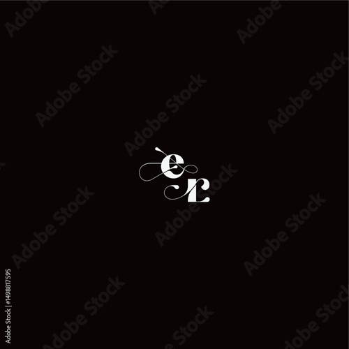 organic hairline logo ER monogram style and elegant concept wedding typography initial letter