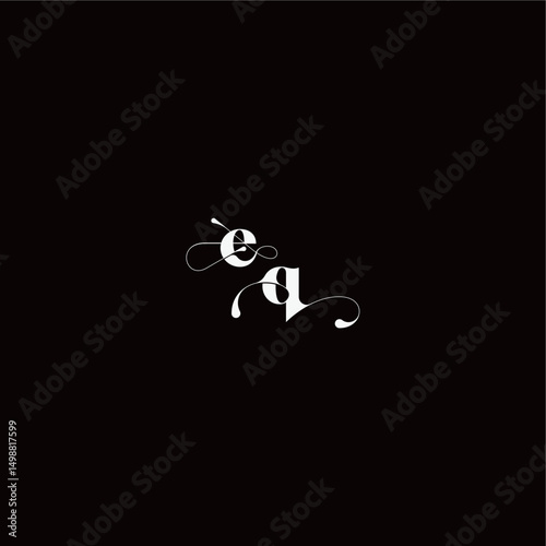 organic hairline logo EQ monogram style and elegant concept wedding typography initial letter