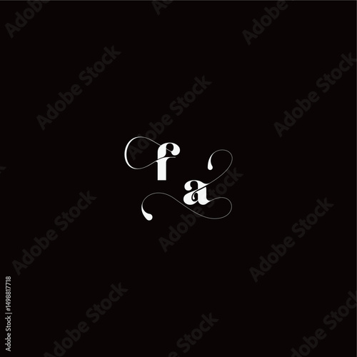 organic hairline logo FA monogram style and elegant concept wedding typography initial letter