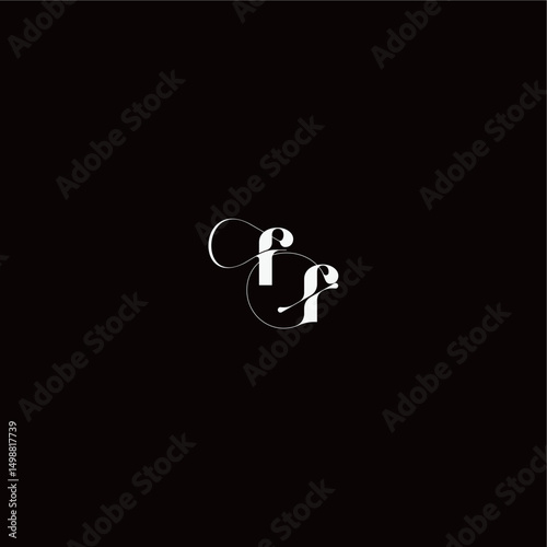 organic hairline logo FF monogram style and elegant concept wedding typography initial letter