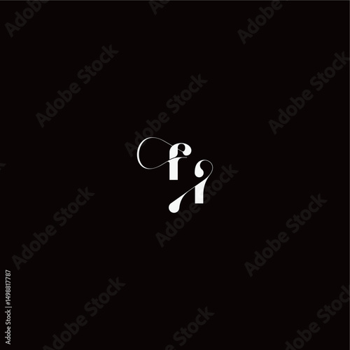 organic hairline logo FI monogram style and elegant concept wedding typography initial letter