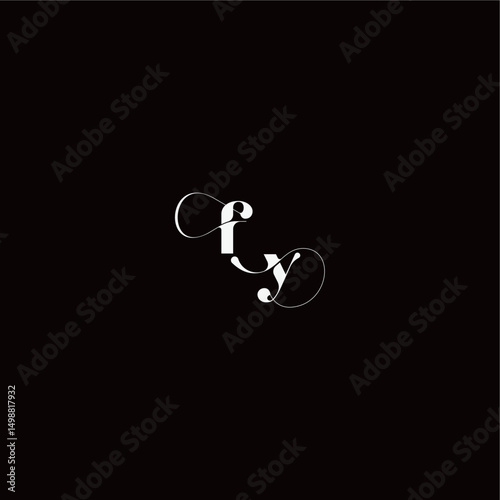 organic hairline logo FY monogram style and elegant concept wedding typography initial letter
