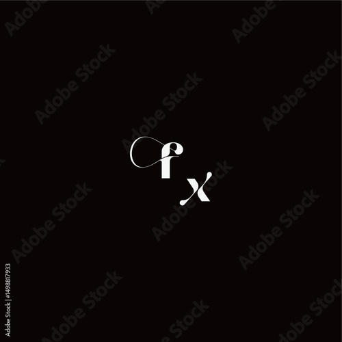 organic hairline logo FX monogram style and elegant concept wedding typography initial letter