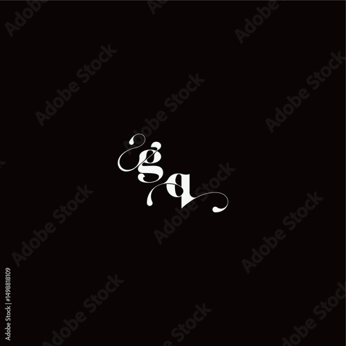 organic hairline logo wedding typography initial letter monogram style and elegant concept GQ