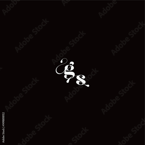 organic hairline logo wedding typography initial letter monogram style and elegant concept GS