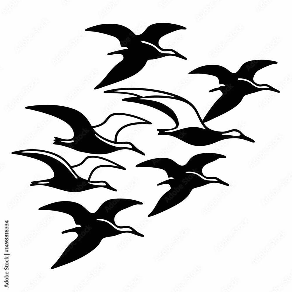 Naklejka premium Underwater seamless vector illustration of a black silhouette of a fish