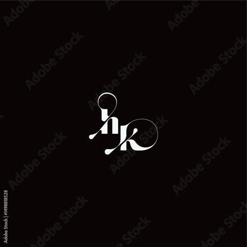 organic hairline logo wedding typography initial letter monogram style and elegant concept HK