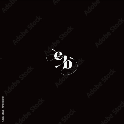 organic hairline logo EB monogram style and elegant concept wedding typography initial letter