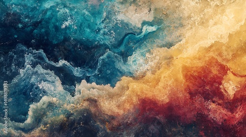 Abstract Ocean-Inspired Blue Textured Art