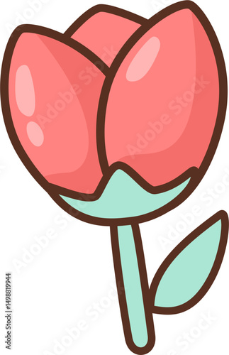 Cute doodle decoration flower