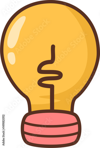 Cute doodle decoration light bulb