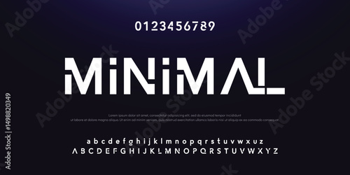 Design Modern abstract digital alphabet font. Minimal technology typography, Creative urban sport fashion futuristic font and with numbers. vector illustration.