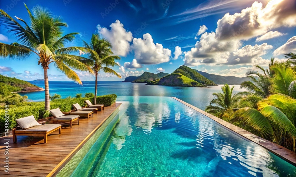 Obraz premium Swimming pool in tropical resort