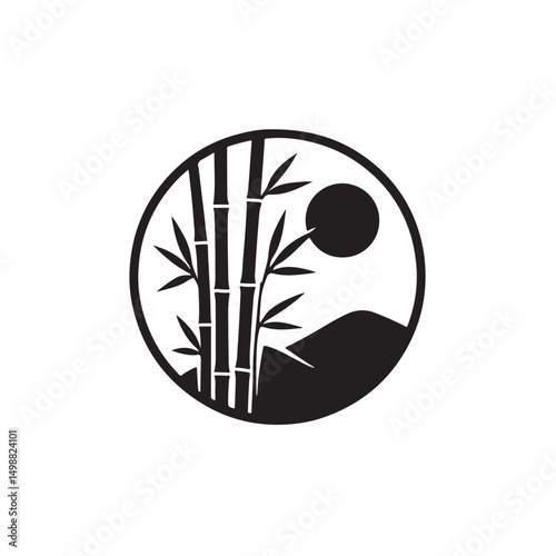 Bamboo Forest Sun Logo