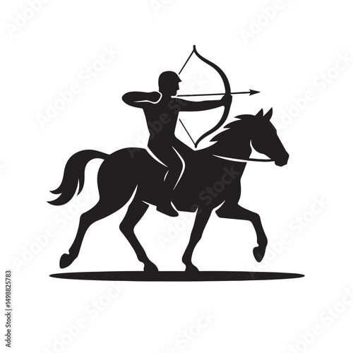 Archer Horseback Aiming Silhouette