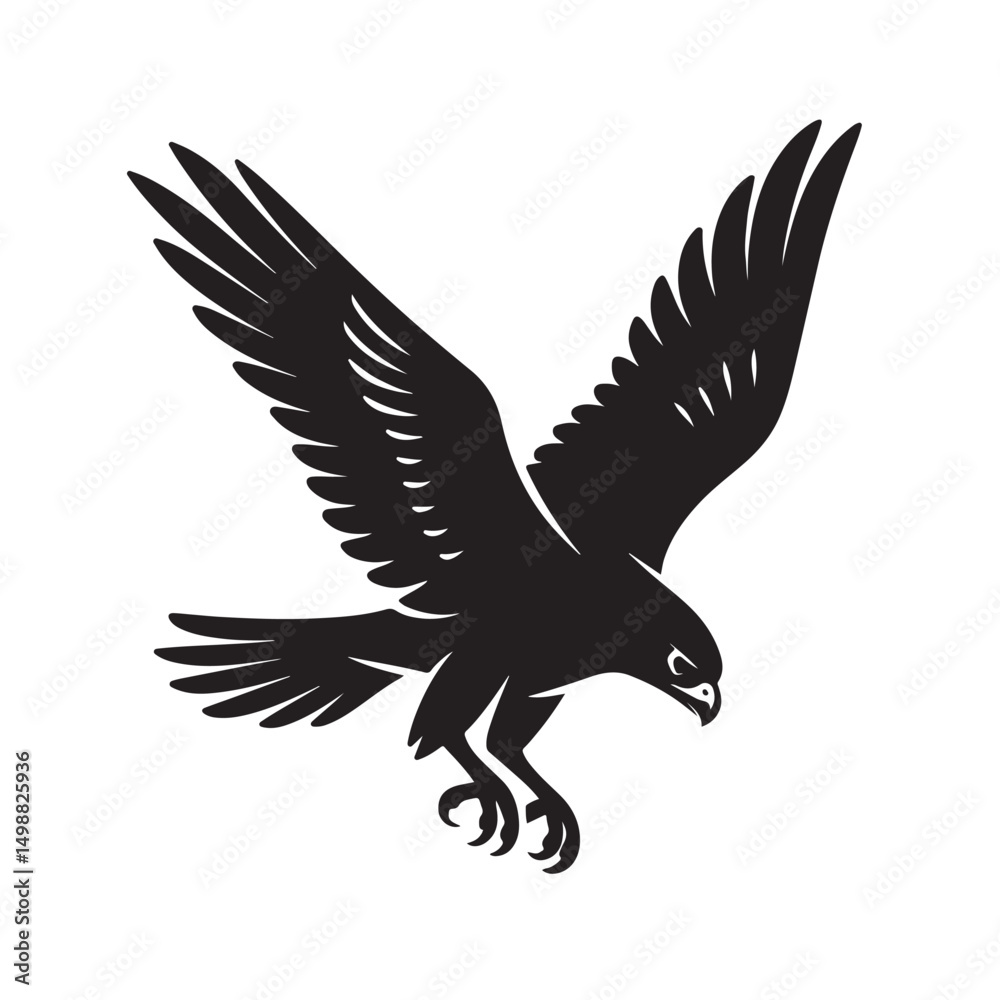 Fototapeta premium Falcon Diving Prey Silhouette
