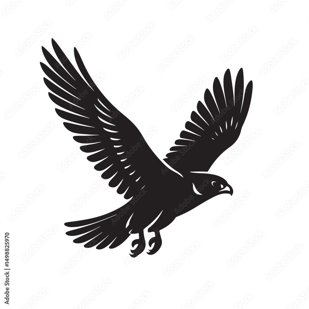 Obraz premium Falcon In Flight Wings Spread Silhouette