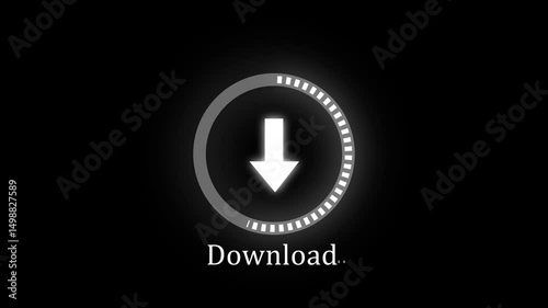  Download Bar Circle animation, Simple Download button icon. Arrow suggests for downloading. Click for download. Arrow symbol. file downloading concept motion background.