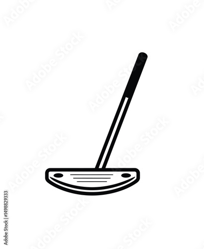 Vector black golf club icon. Game equipment. Professional sport, classic golf club for official competitions and tournaments. Isolated illustration.

