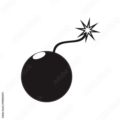 bomb vector with burning fuse