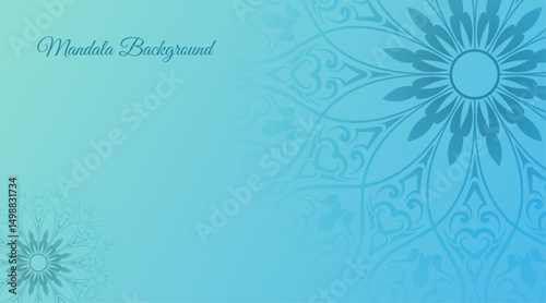 Simple Mandala Background, Blue Gradation