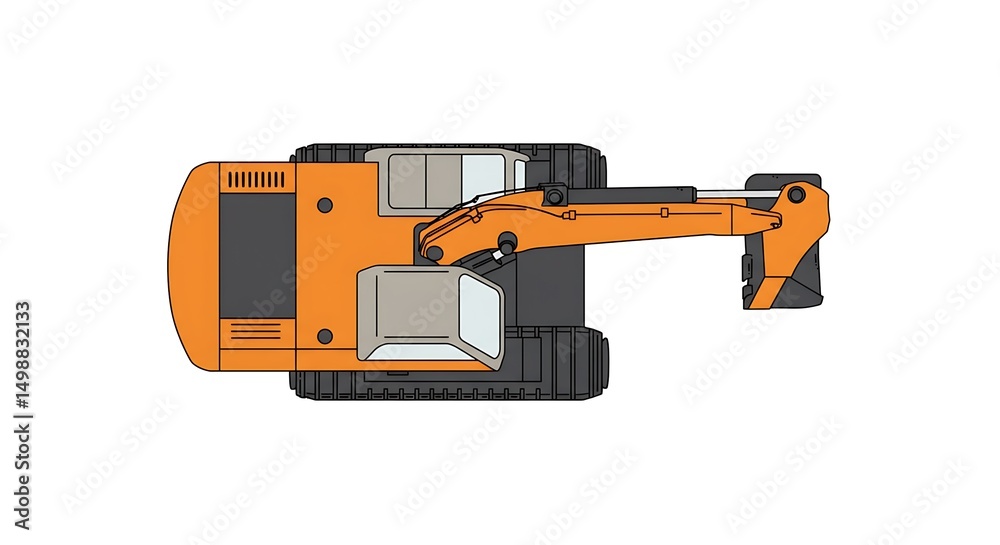 Excavator illustration design Excavator illustration design