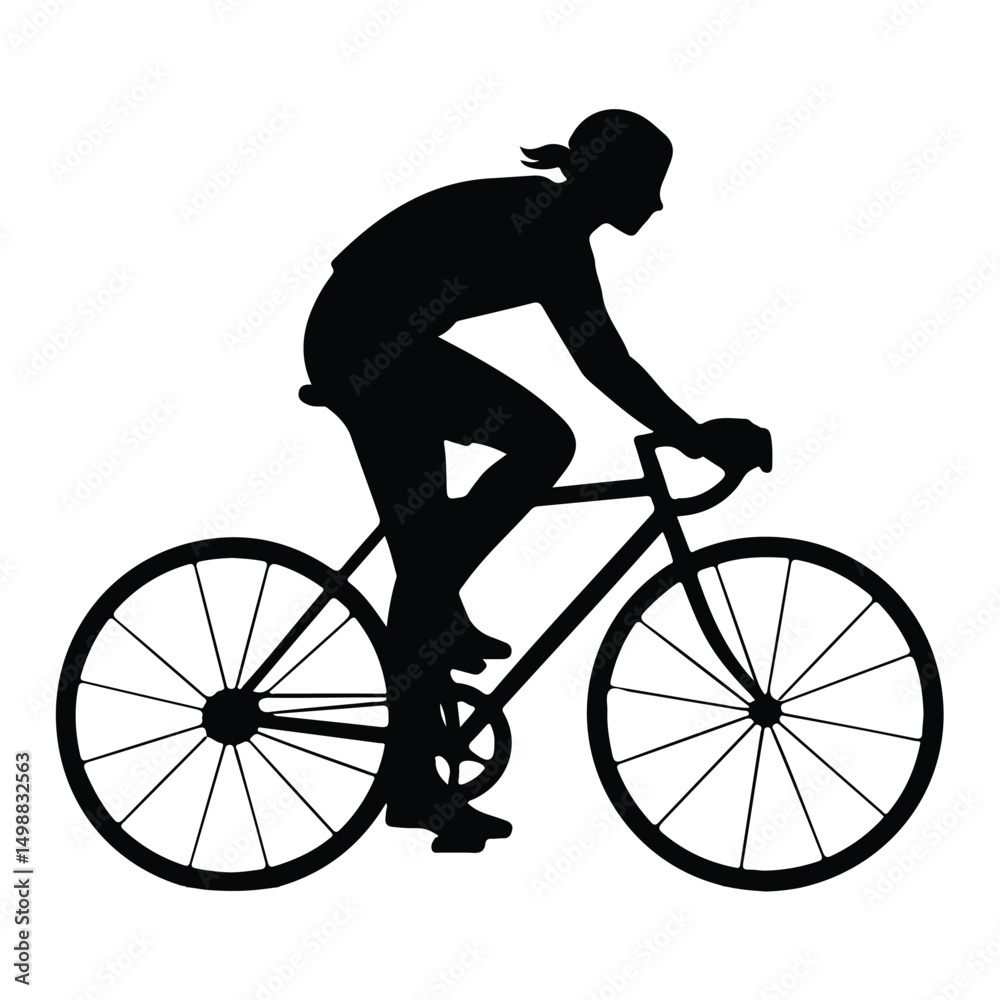 Obraz premium A silhouette of riding bicycle vector on a white background