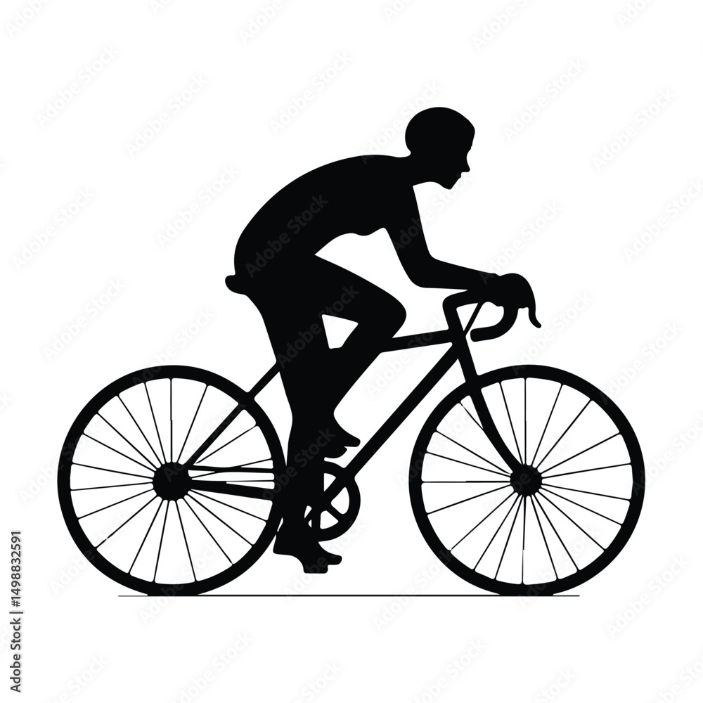 Obraz premium A silhouette of riding bicycle vector on a white background