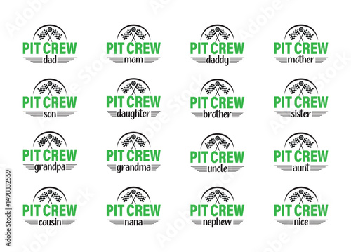 Pit Crew Family vector, Pit Crew Family clipart, Pit Crew Family silhouette